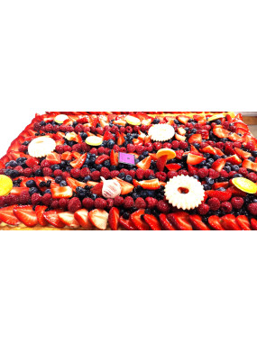 /PLAQUE TARTE FRUITS ROUGES  16 parts