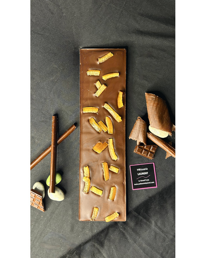 Tablette de chocolat Lait 38% - Écorces d'oranges