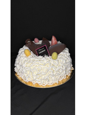 //Nid de Pâques Glacé Vanille Fraise 8/10 Pers.