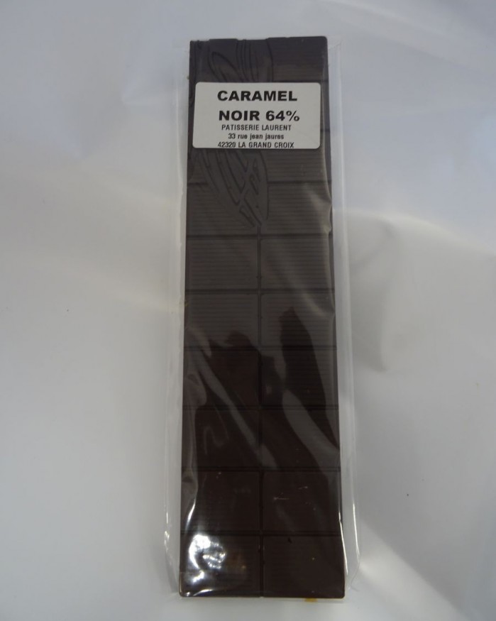 Tablette de chocolat CARAMEL  noir 64%
