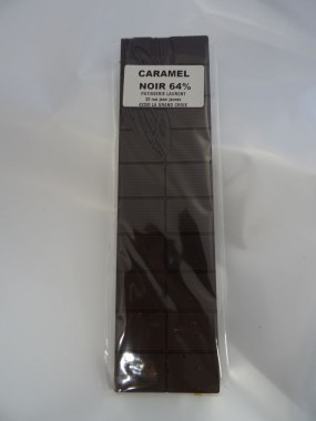 Tablette de chocolat CARAMEL  noir 64%